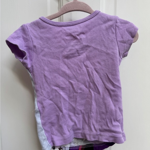 Disney 2T Frozen Purple and White Short Sleeve Pajama Top, Together is Better - Picture 5 of 5